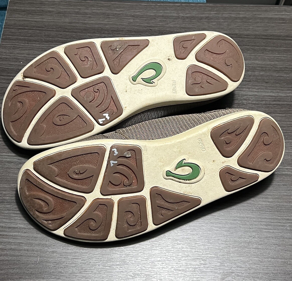 Olukai Nohea Mesh Slip On Shoes Gray Green White Lightweight  display picture 1