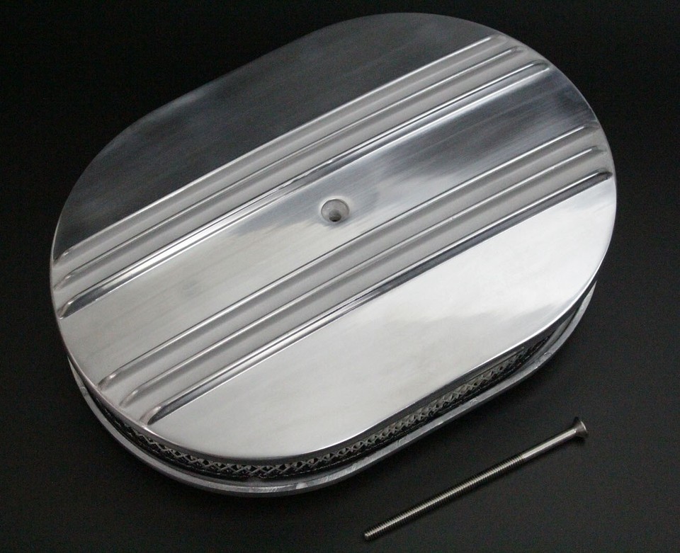 SBC Chevy Polished Finned Valve Covers + Breather PCV +Gaskets + 12