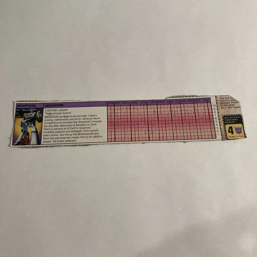 Megatron Tech Spec 1984 Vintage Hasbro G1 Transformers robot points