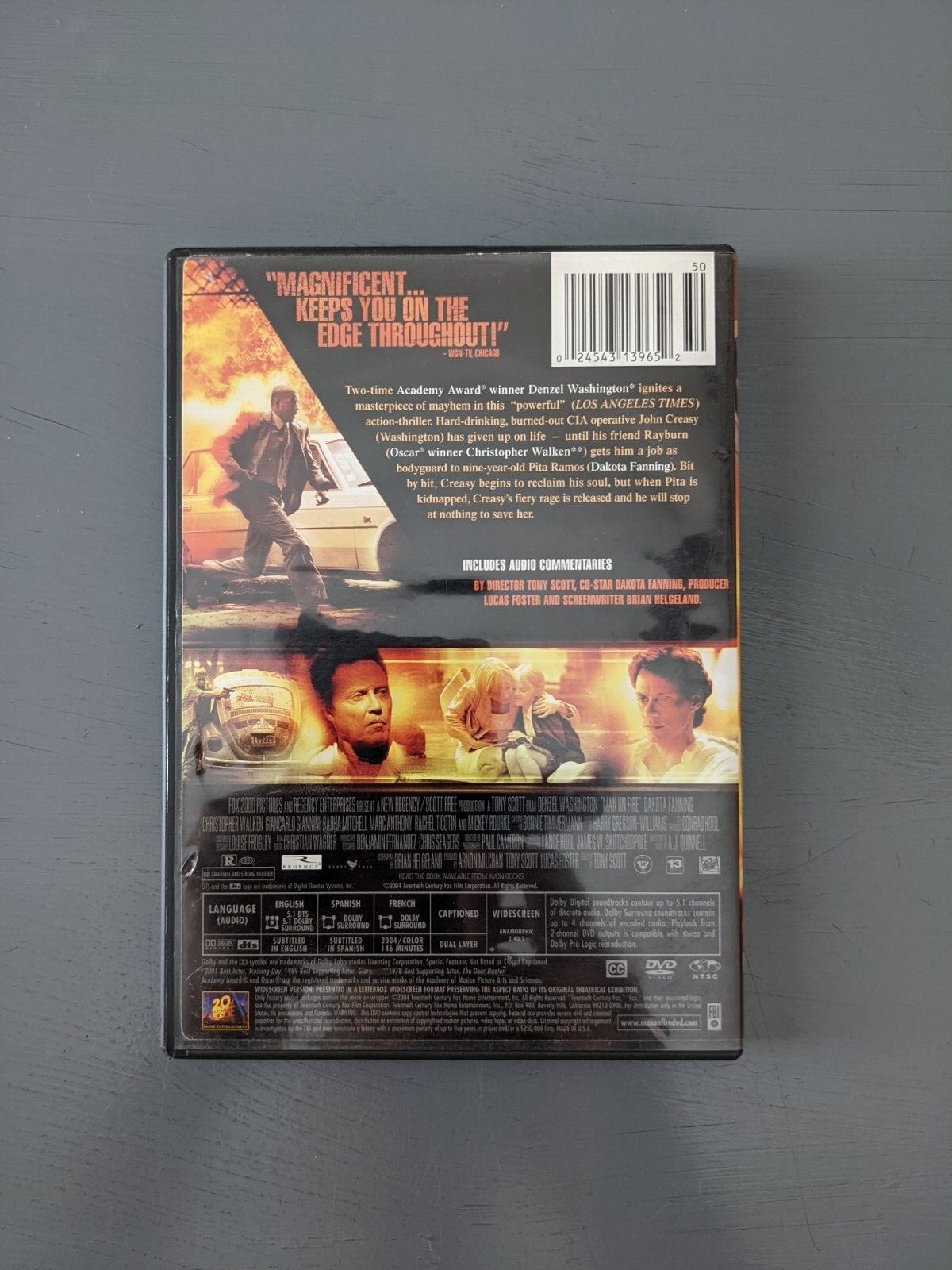 Man On Fire 2004 DVD Widescreen Starring Denzel Washington EBay