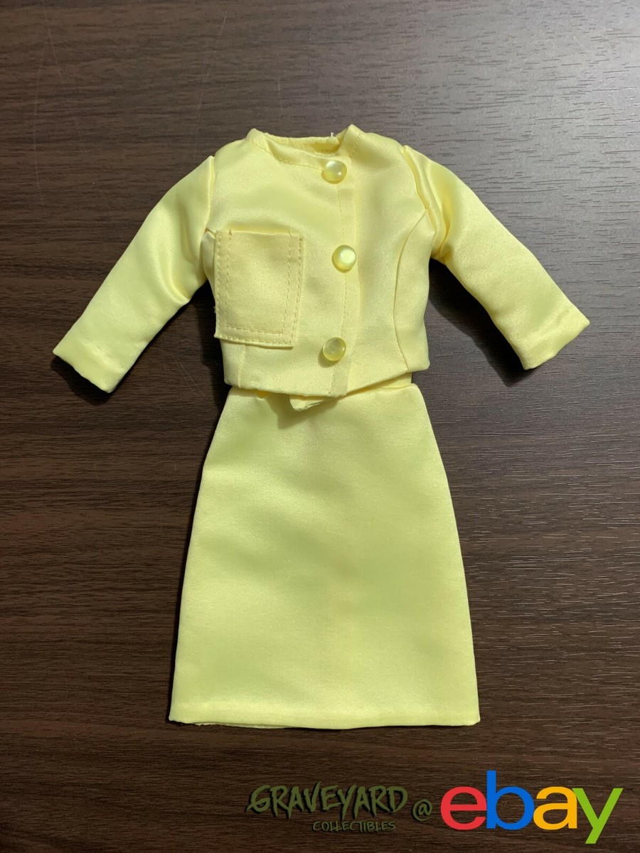 Robe Veste En Soie Vintage BERNETTI – Style Jackie Kennedy, Jaune Doux, Taille M