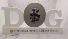 Pet Dog Wood Picture Frame - Pawprints on our Hearts - Family 3x4