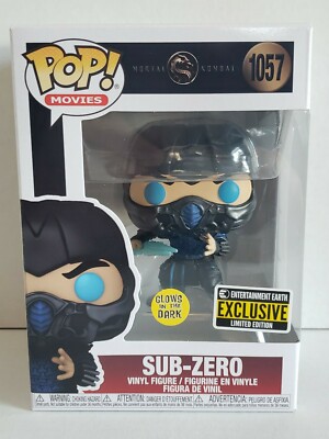Funko Pop Mortal Kombat Movie Sub-Zero Glow in The Dark EE Exclusive + Protector