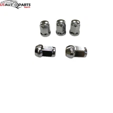 Qty 5, Bulge Acorn Wheels Rims Lug Nuts 12X1.5 M12 Closed End Chrome 19 Hex 19