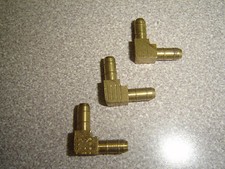 Lot of 3, Parker 225-4-4, 1/4" (Actual Barb Dia. 3/16") Union Elbow Brass