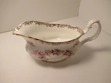 ROYAL ALBERT ENGLISH CHINA "DIMITY ROSE" GRAVY BOAT  9" LONG 4" HIGH EXC. COND!