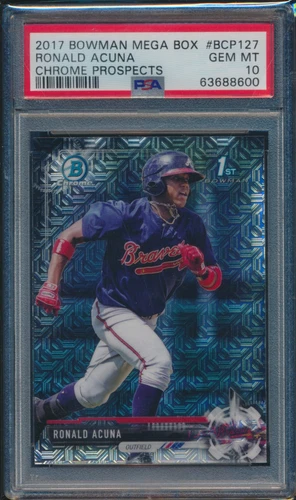 PSA 10 RONALD ACUNA JR. 2017 Bowman Chrome Mega Box Refractor Rookie RC GEM MINT