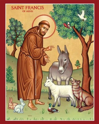 ST Francis of Assisi patron saint of Animals 5 x 7 inch Ultra Premium ICON Print