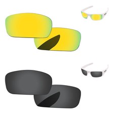 Lenslog Black 24K Golden Polarized Replacement Lenses For-Oakley Crankshaft