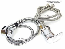 Faucet and Spray Hose for Beauty Salon Shampoo Bowl Parts Kit (Large Head)