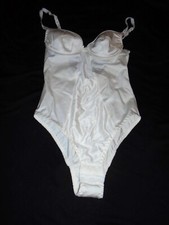 30B Shiny White Nylon Hi Cut Vintage Women's PENROSE Shaper Bodysuit 30B