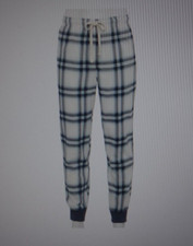 Men's Sonoma Goods For Life  Flannel Jogger Sleep Pants XL White/Navy Plaid 34