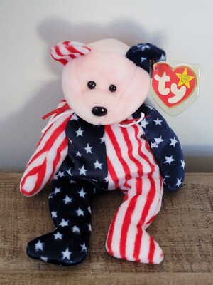 ʕ•ᴥ•ʔ Ty Beanie Babies – Spangle Pink Face Bear w/ Hologram Tag