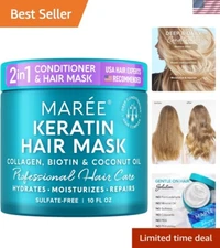 Deep Conditioning Hair Mask with Keratin & Coconut Oil - 10oz for All Hair Types