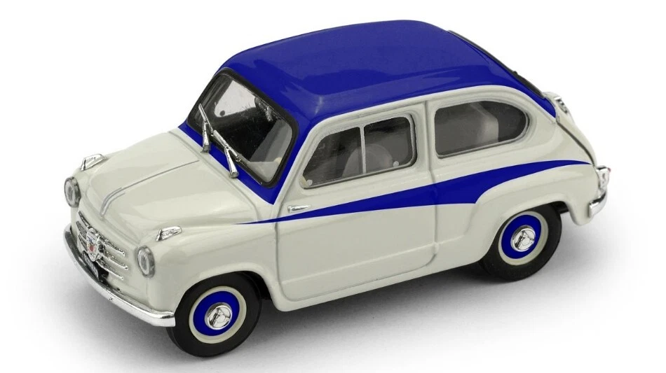 MODELLINO AUTO STATICO EPOCA BRUMM FIAT ABARTH 750 1956 GRIGIO BLU SCALA 1/43 - Immagine 2 di 4