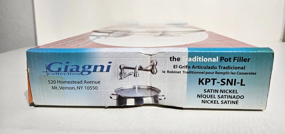 Giagni Collection The Traditional Pot Filler Satin Nickel KPT-SNI-L ☆ New - Image 4 of 4