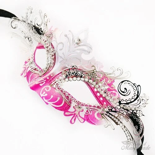 Máscara de Heredera Mascarada Plata Rosa Caliente M7100 Foto 4 de 4