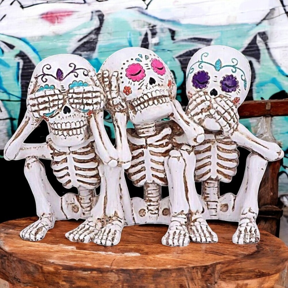 Nemesis Now Three Wise Calaveras Skeletons Day of The Dead Gothic Sugar Skull