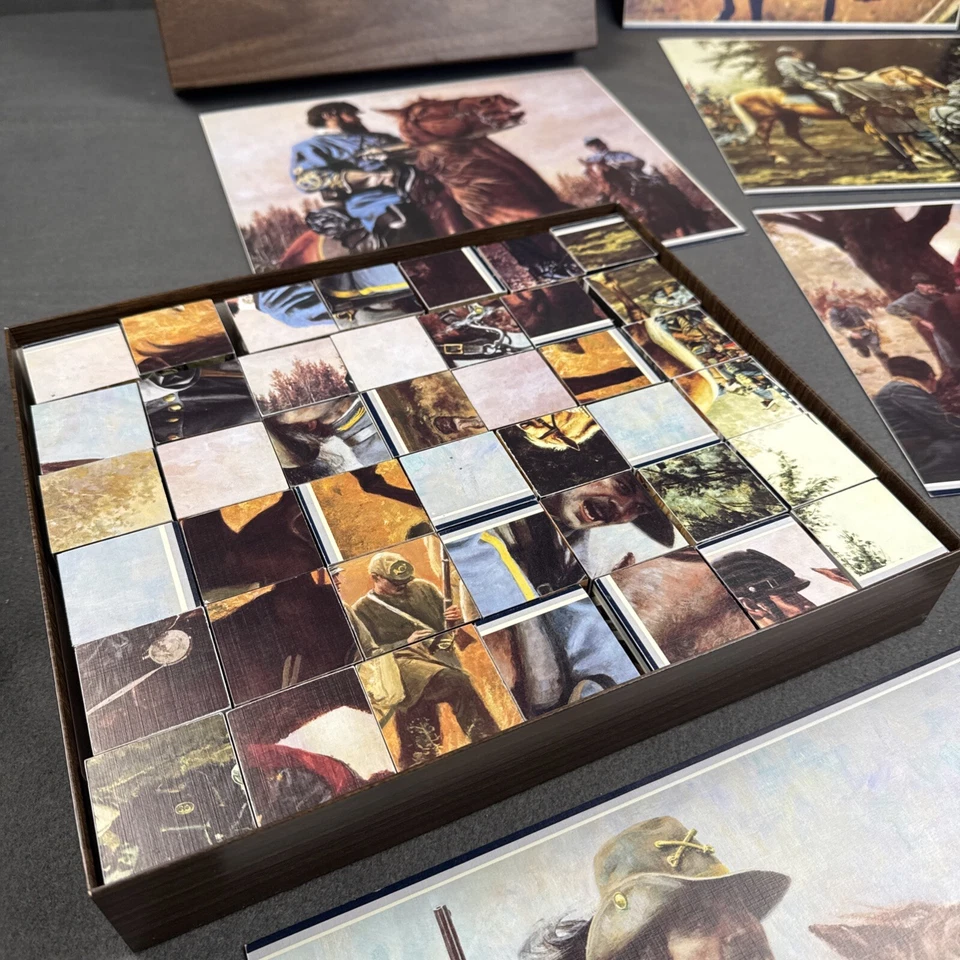 Rompecabezas de 6 caras 42 bloques de madera 12,75"x10,75" tema de la Guerra Civil Unión vs Confederado Foto 2 de 4