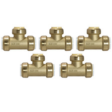 5 Pack XFITTING 1" PVC x 1" PVC x 1" Push Fit Tee, Push To Connect Tee