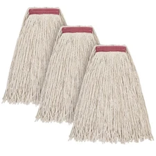 Matthew Cleaning 16oz 3Pack Cotton Floor Mop,Cotton Looped-Open String Heavy ...