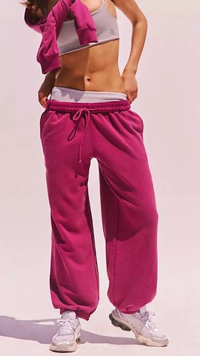 NEW Free People FP Movement Sweatpants XL X-Large Cotton Blend Pink Sweats