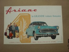Ancien buvard publicitaire voiture Ariane 4 vintage