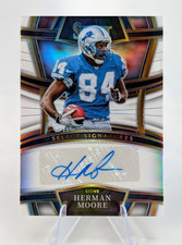 2022 Panini Select HERMAN MOORE White Prizm Auto /50 Detroit Lions