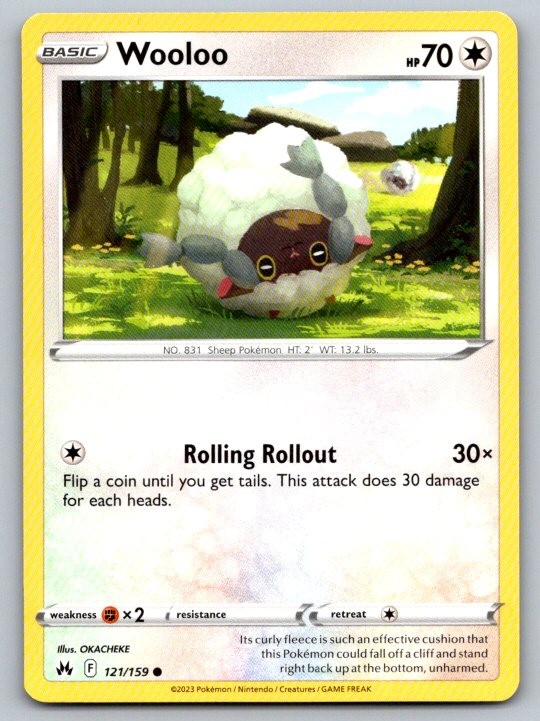 Wooloo 121/159 Common Crown Zenith Pokemon Near Mint