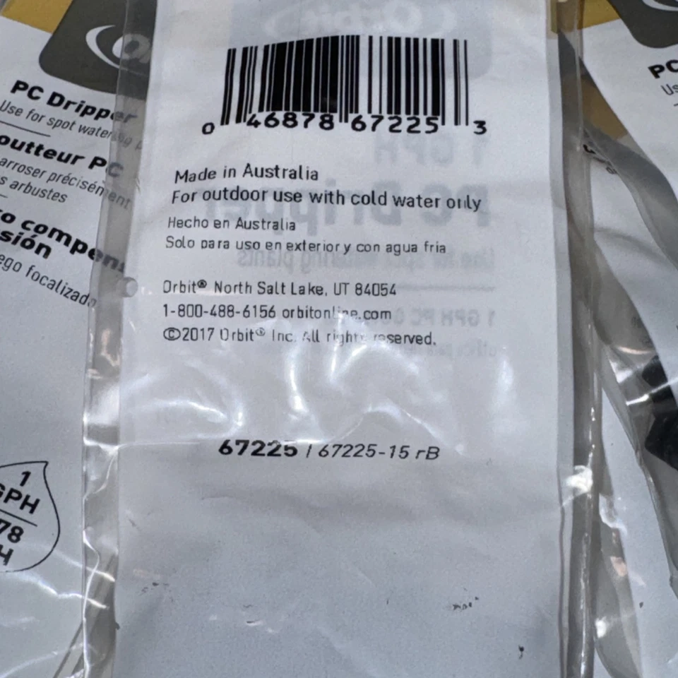 Orbit 67225 1 GPH PC Dripper 10-pack Plant Spot Watering Irrigation Lot Of 46 - Image 3 of 3