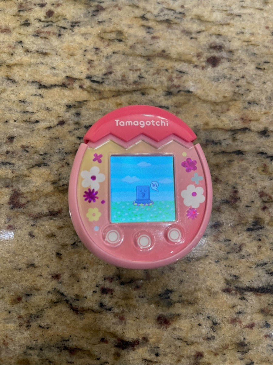Tamagotchi Pix Floral Pink Handheld Device Tested & Works! Rare