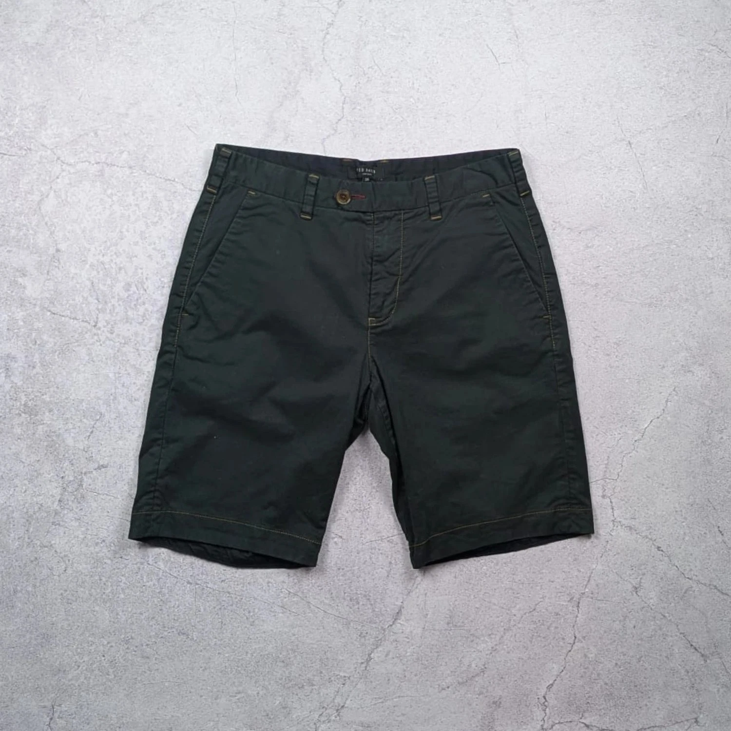 Ted Baker Men's Chino Shorts - Black with Contrast Stitching (Size 30R)