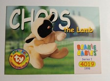 CHOPS THE LAMB 4019 Beanie Babies Series 1 Card 1998