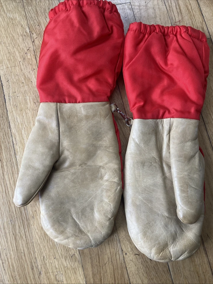 Racer Leather Red & Nylon Men’s Gloves Mittens Winter - Image 3 of 4