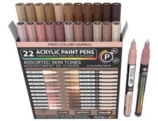 Acrylic Paint Pens 22 Skin Tones Assorted Pro Color Series Markers Set 0.7mm ...