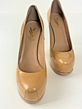 Saint Laurent plateau tacco a pompa YSL vernice pelle tribtoo taglia EU 36,5