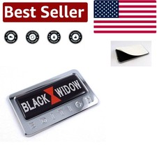 Durable Black Widow Chrome Badge - Weather-Resistant Car  Motorcycle Accessory