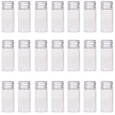 24 Sets 10Ml Glass Vials Small Bottles Mini Tiny Jars with Aluminum Screw Caps S