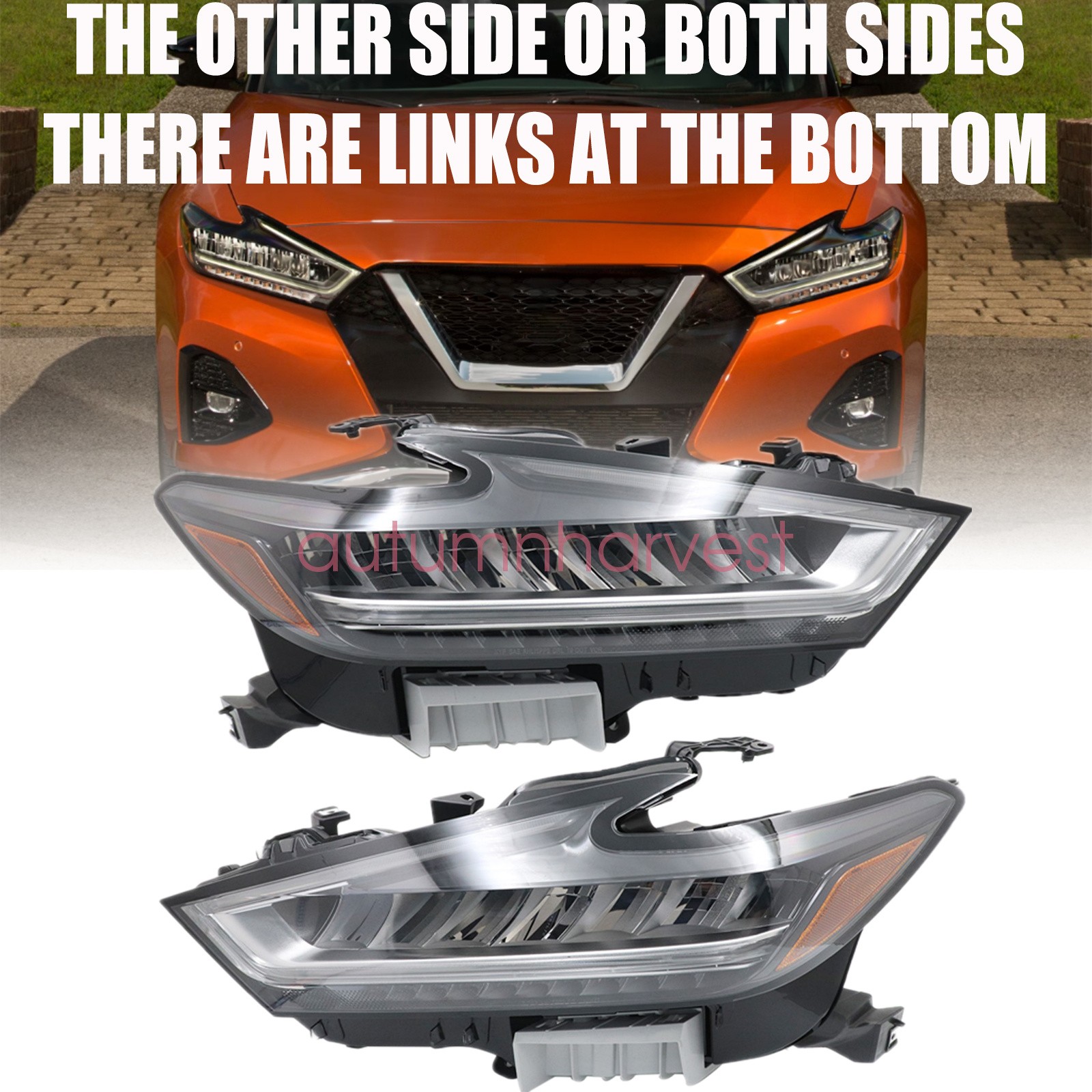 Fits Nissan Maxima 2019 2020 2021 Headlight LED Housing Chrome Driver Left Side