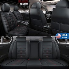 Full Surrounded Pu Leather Seat Cushions Cover Pad Set For 5-seats Car Universal