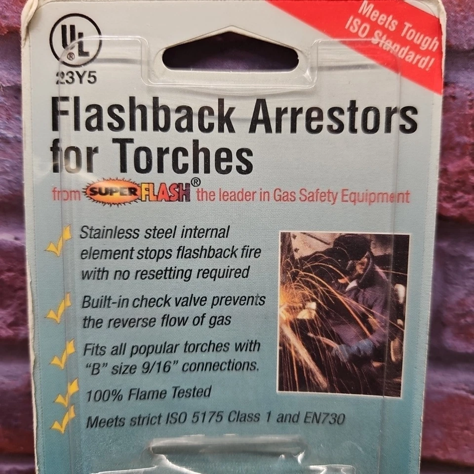 Super Flash Flashback Arrestor Set Torch Oxygen Fuel Check Valve - Image 2 of 4
