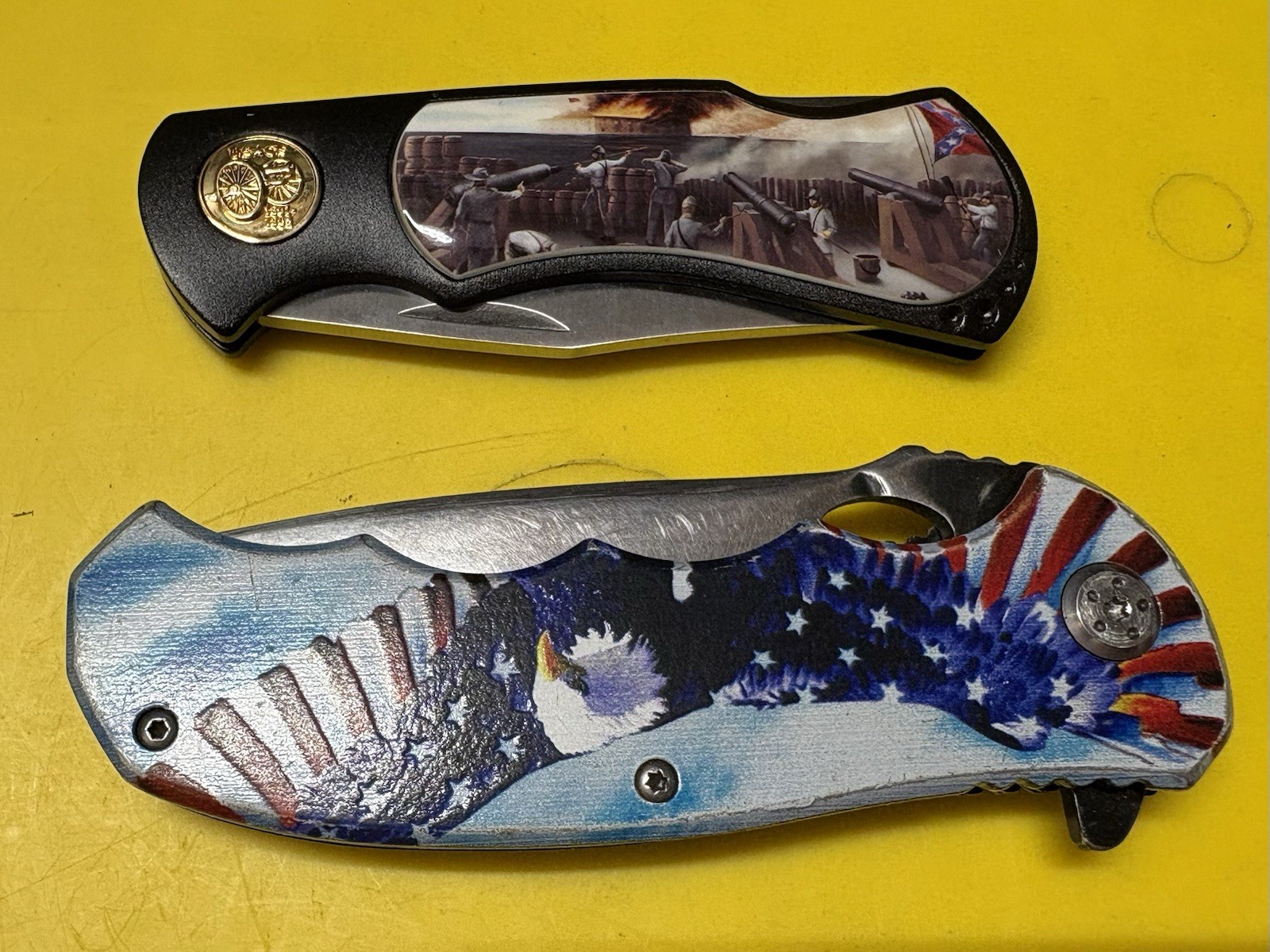 America's Civil War Fort Sumter Model  Folding Lock Blade Knife+Eagle Knife L-FS