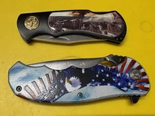 America's Civil War Fort Sumter Model  Folding Lock Blade Knife+Eagle Knife L-FS