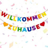 Willkommen Zuhause Girlande Bunt Welcome Home Banner Partydeko