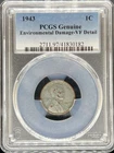 1943 Steel Lincoln Cent VF Details PCGS (#PA41830182)