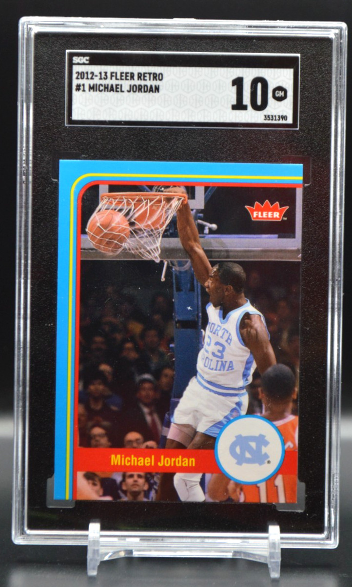 2012-13 Michael Jordan Fleer Retro Card #1 SGC 10 Gem Mint UNC Bulls Goat AIR