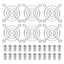 6 Pcs 50mm Fan Finger Grill Metal Ventilation Grill Cover with Screws, Silver