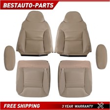 For 2000 2001 Ford Excursion Limited Front Bottom & TOP Leather Seat Cover TAN