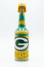 Vintage Green Bay Packers Sand Art Bottle NFL Football Collectible Decor