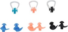 3 Pairs Nose Clips and Ear Plugs Silicone Soft to Wear Waterproof Reusable Nose